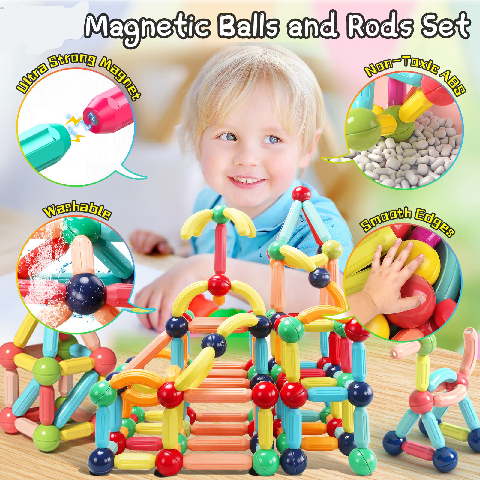 magnetic building sticks blocks for toddlers toys 3d magnet building puzzle toys gift for kids montessori toys preschool educational sensory magnet toys for toddlers gifts details 4