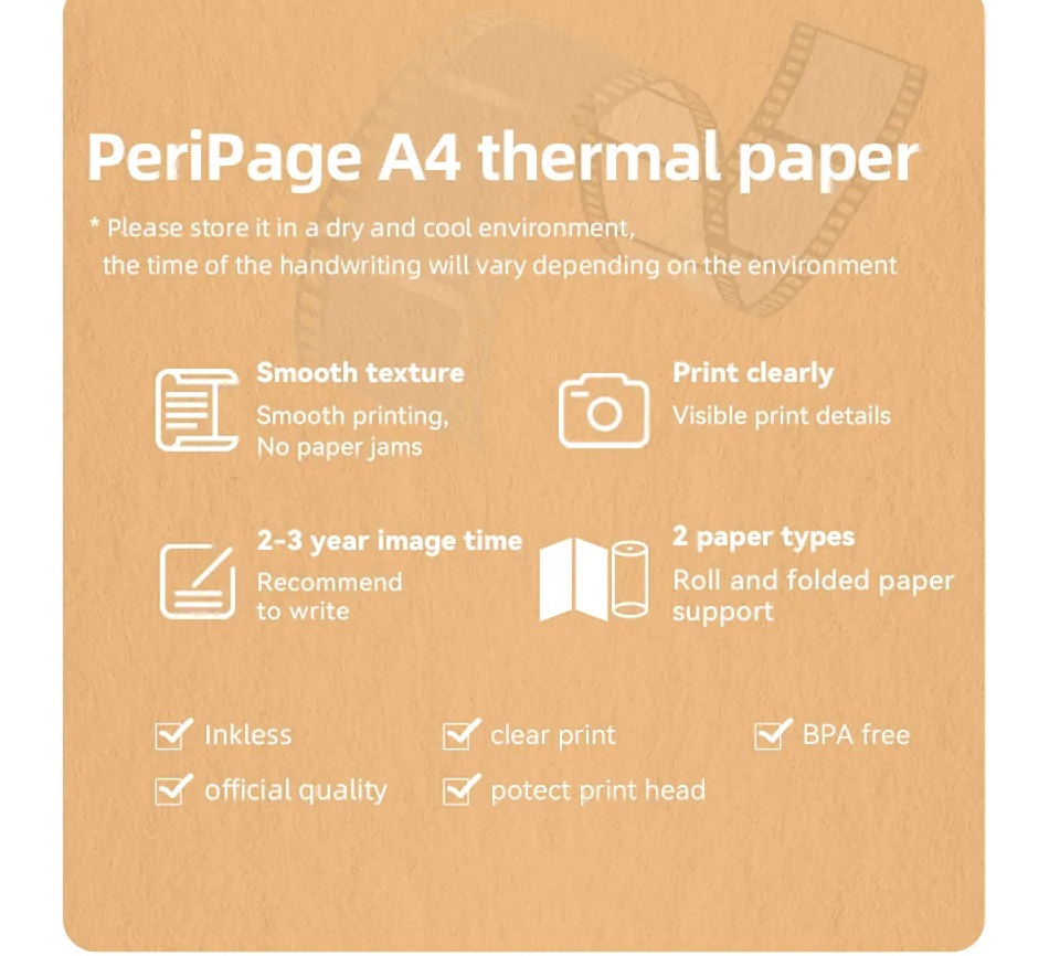 PeriPage A40 Thermal Paper 3 Years Image Time -- New Arrival