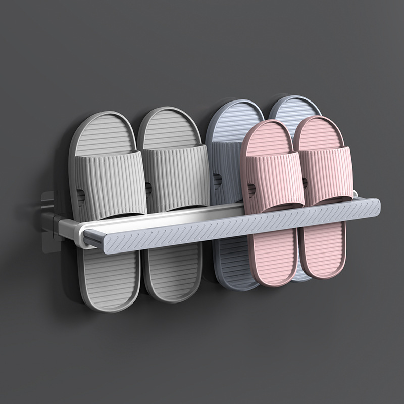 TureClos Bathroom Slipper Rack Wall Mounted Shoes Hanger Organizer