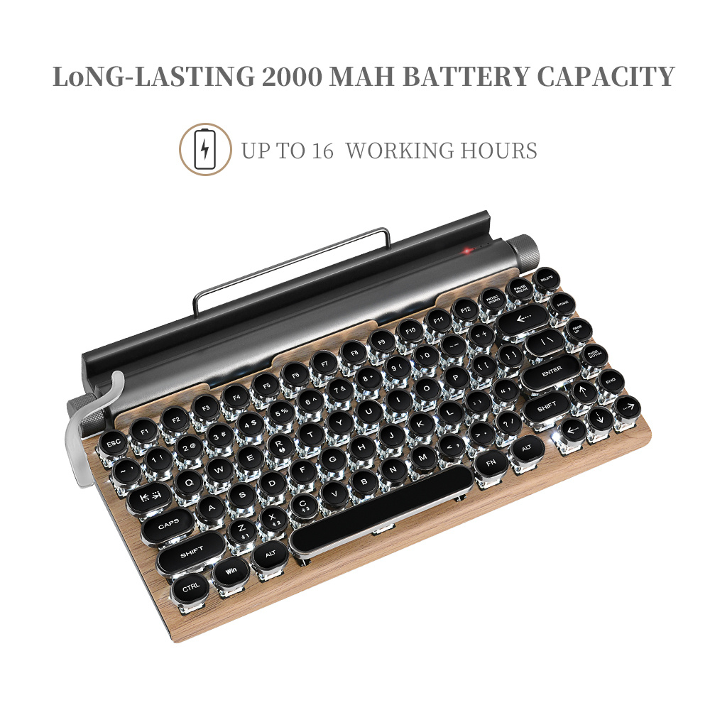Máquina De Escribir KeyCaps Retro Teclas Redondas Con Cable USB LED Teclado  Mecánico Juego De Teclado Con Botones Multifunción Combos Ergonómicos De  Ratón De 108,33 €