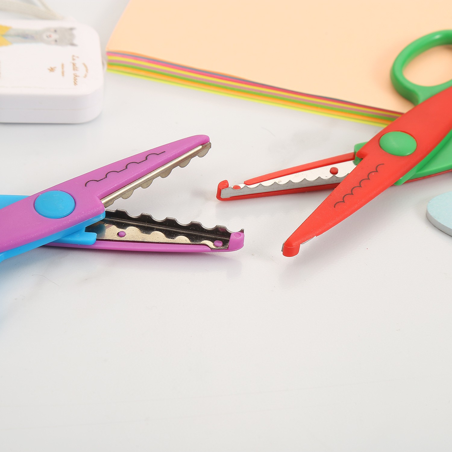 Safety Design Diy Scissors Wave Stamp Shape Creative - Temu