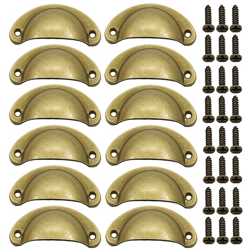 Set Tiradores de Muebles Antiguos, 6 Manijas Puertas Armarios y Cajones,  Hierro Fundido, 20cm, Marrón