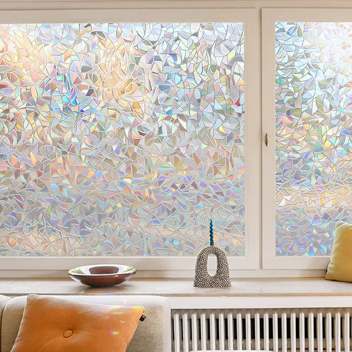 1pc geometric pattern privacy window film translucent static thermal insulation sticker no   needed details 1