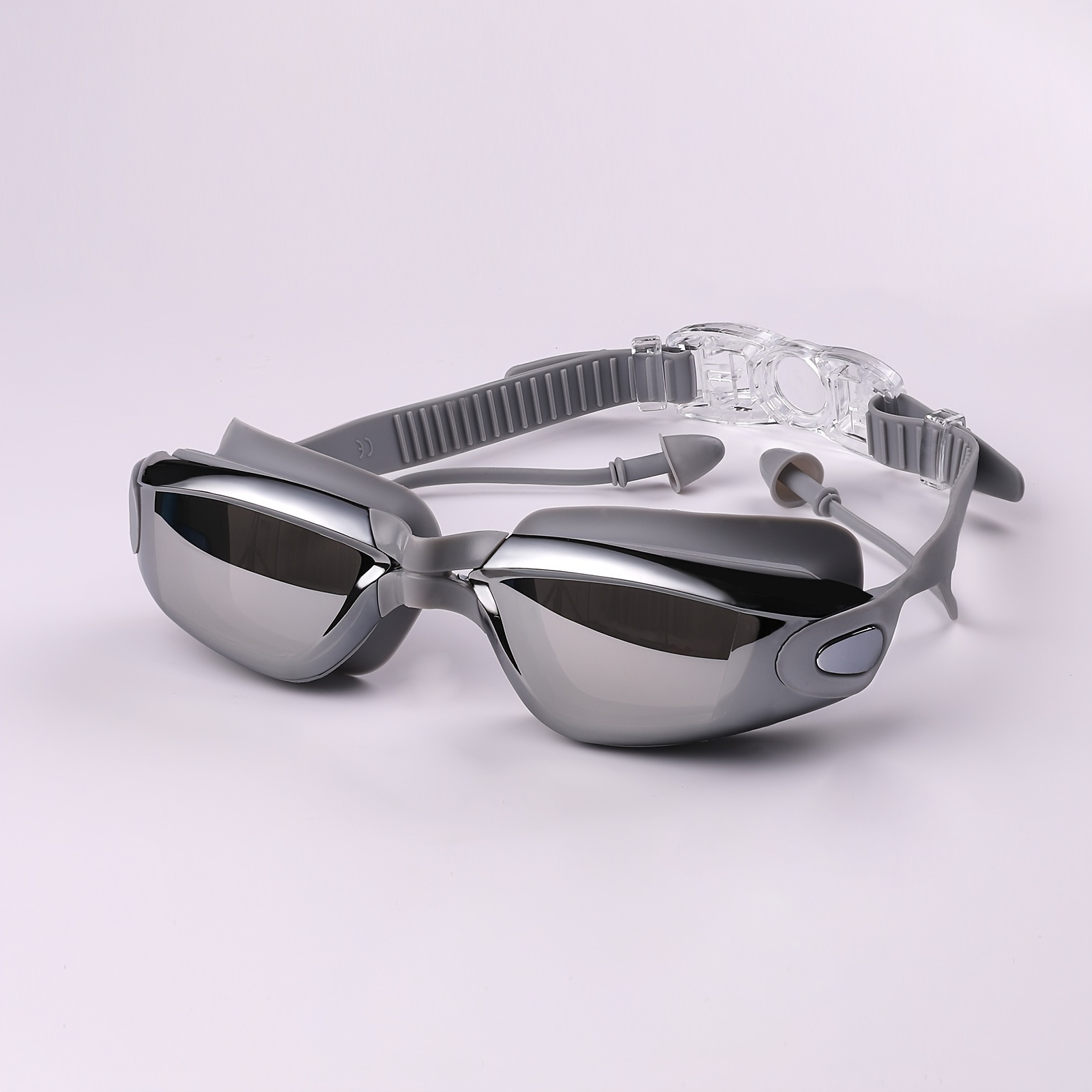 

1pc Electroplated Swimming Goggles: Waterproof, Anti-fog Glasses & Earplugs - Perfect For Any Swim!