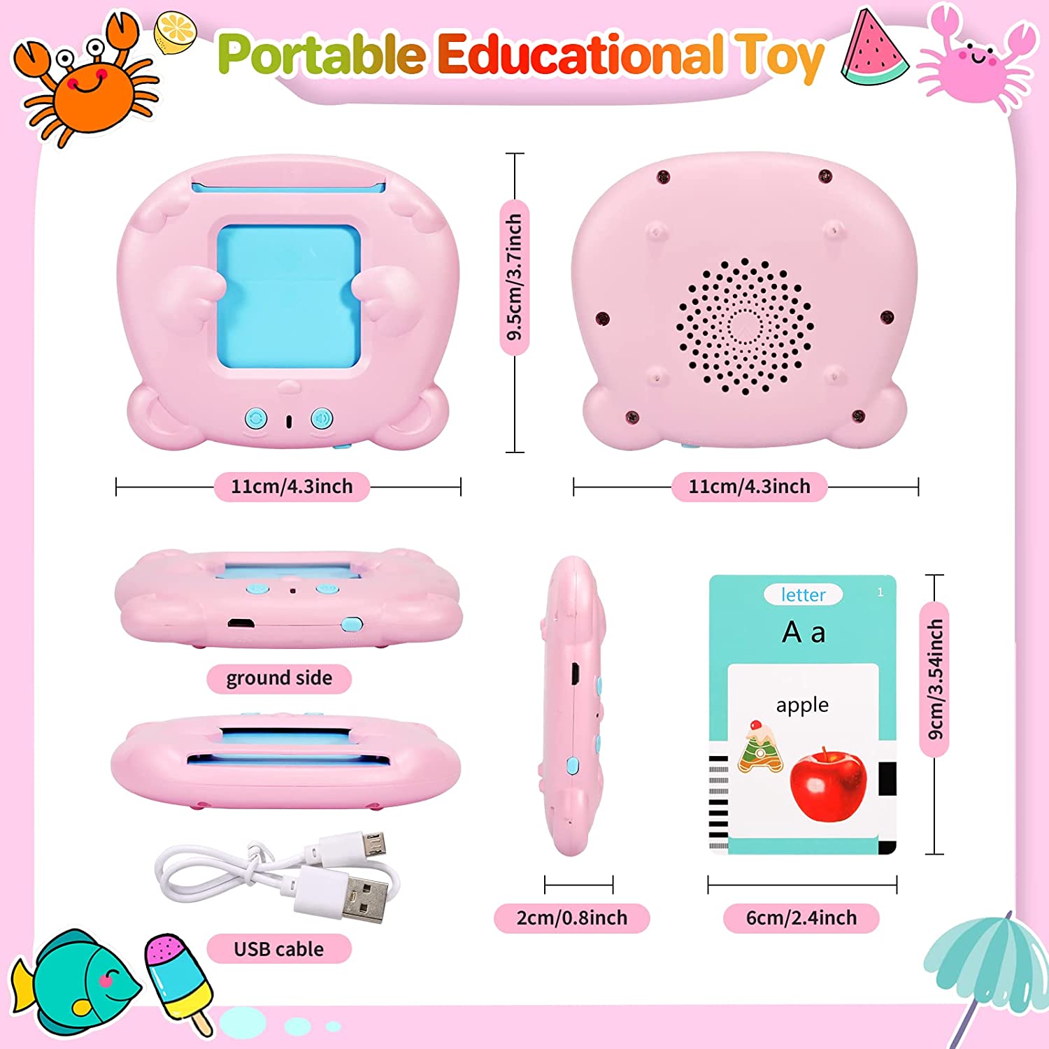 early education learning language study toy words reader for preschool education boys and girls 224 and 510 words cards reader for toddlers speech therapy toys language talking toy autism toys