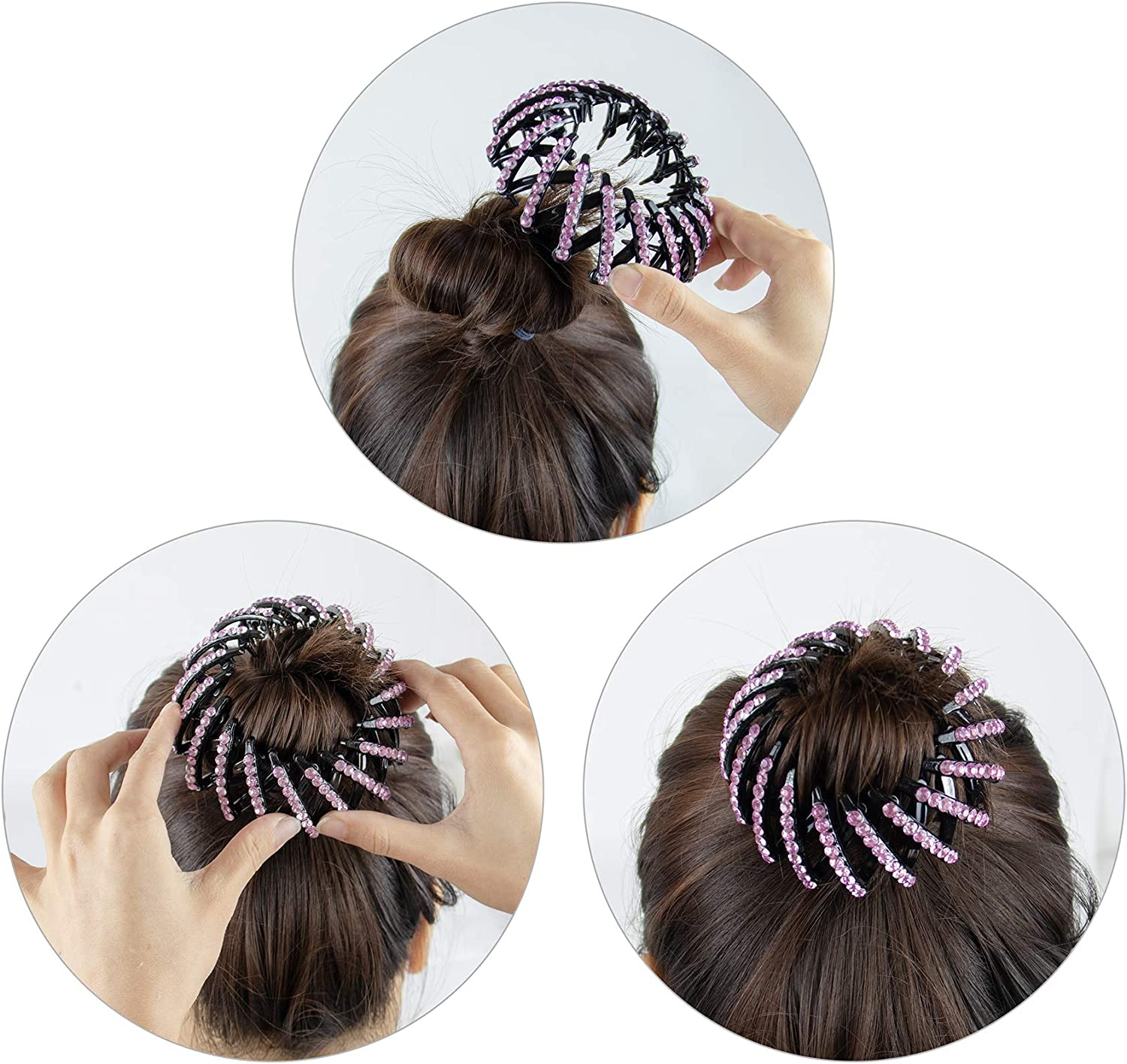 Rhinestone Nest Shape Hair Clip Elegant Bun Maker Ponytail - Temu