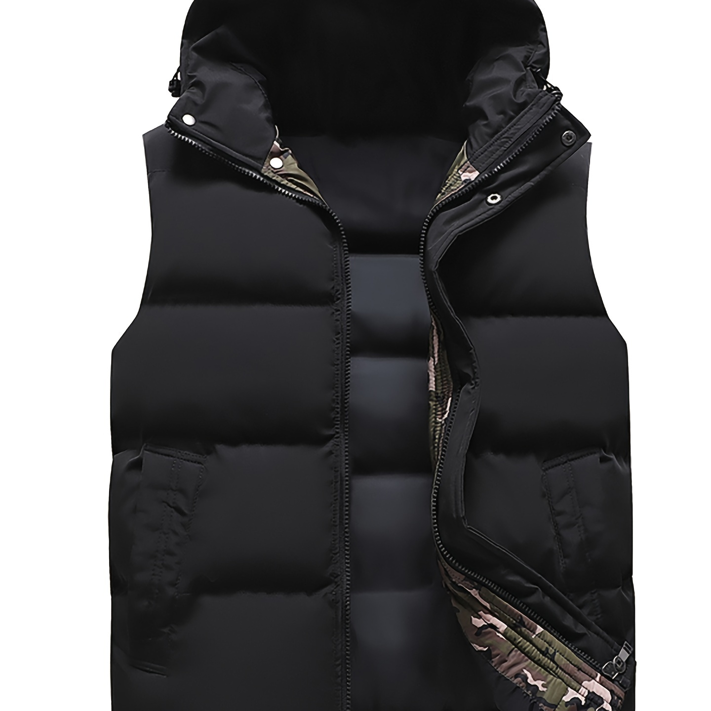 Men's Zip Up Vest Puffer Jacket With Pocket For Big And Tall Guys Plus ...