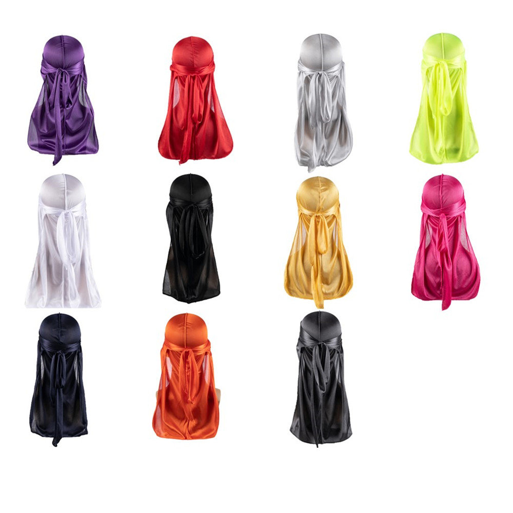 Durags For Men,silk-like Durags Satin Long-tail Head Wraps Silky