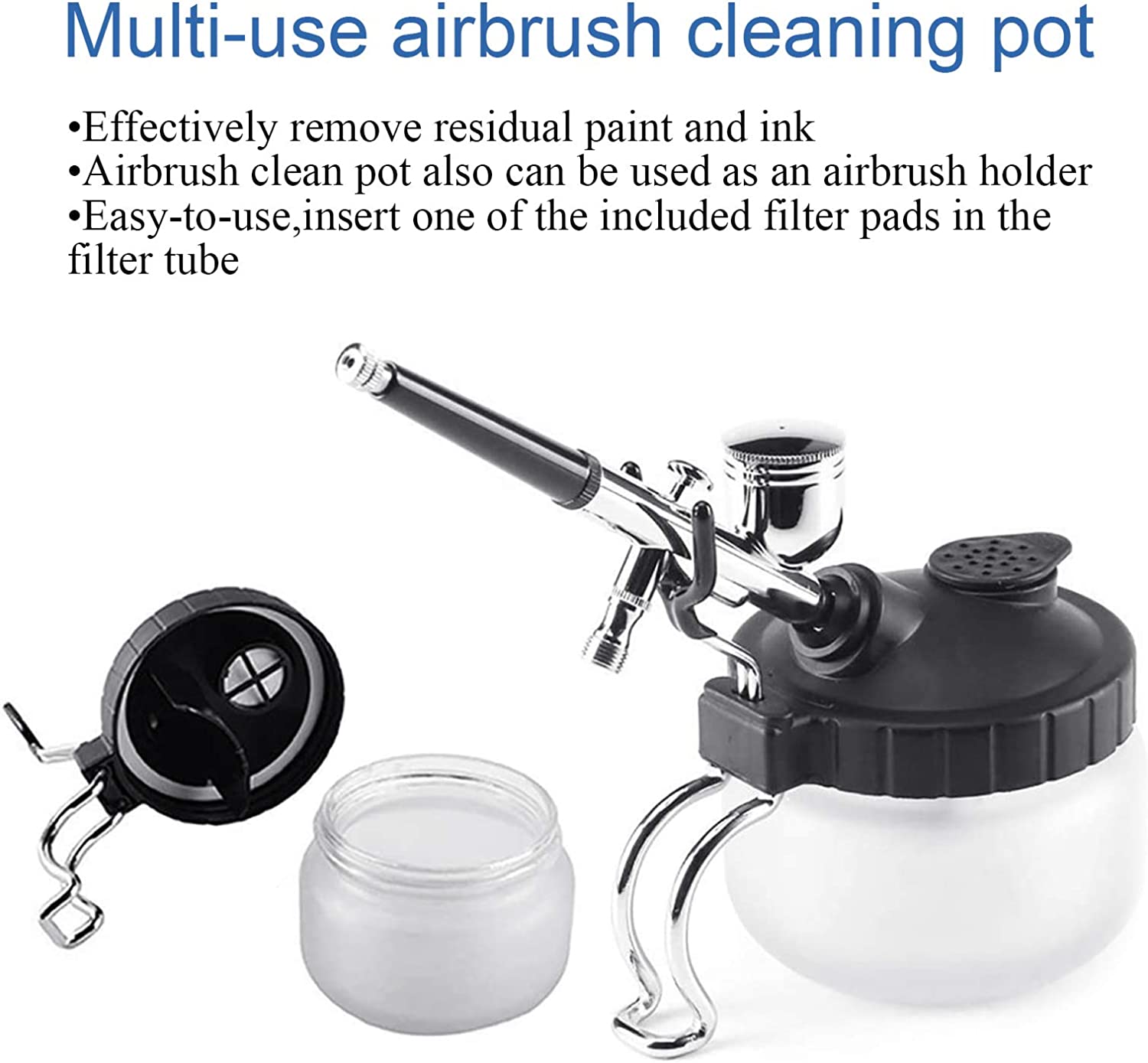 Pixiss Airbrush Cleaning Kit, Brush Cleaner Solution and Airbrush Cleaning  Pot