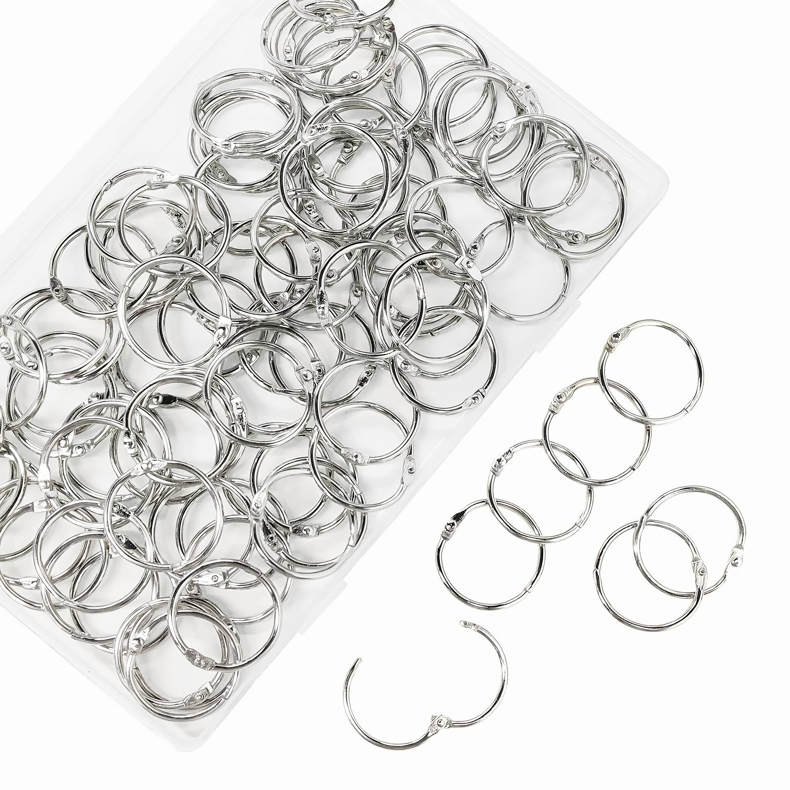 

10/50 Pack Of 1 Inch Loose Leaf Binder Rings - Perfect For Index Cards, Flash Cards, And More!