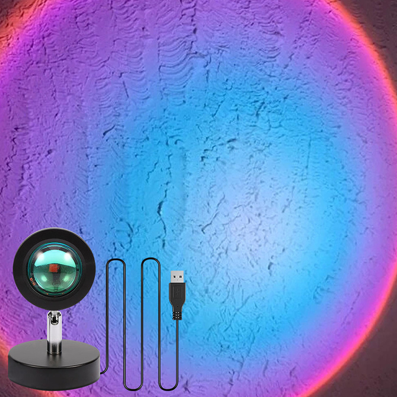 Usb Sunset Projection Lamp Rainbow Ambient Night Light - Temu