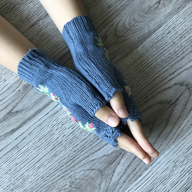 Floral Crocheted Gloves Flower Arm Warmers Knitted Gloves For Women Winter  Long Gloves Fingerless Mittens Warm Knit Gloves - Temu