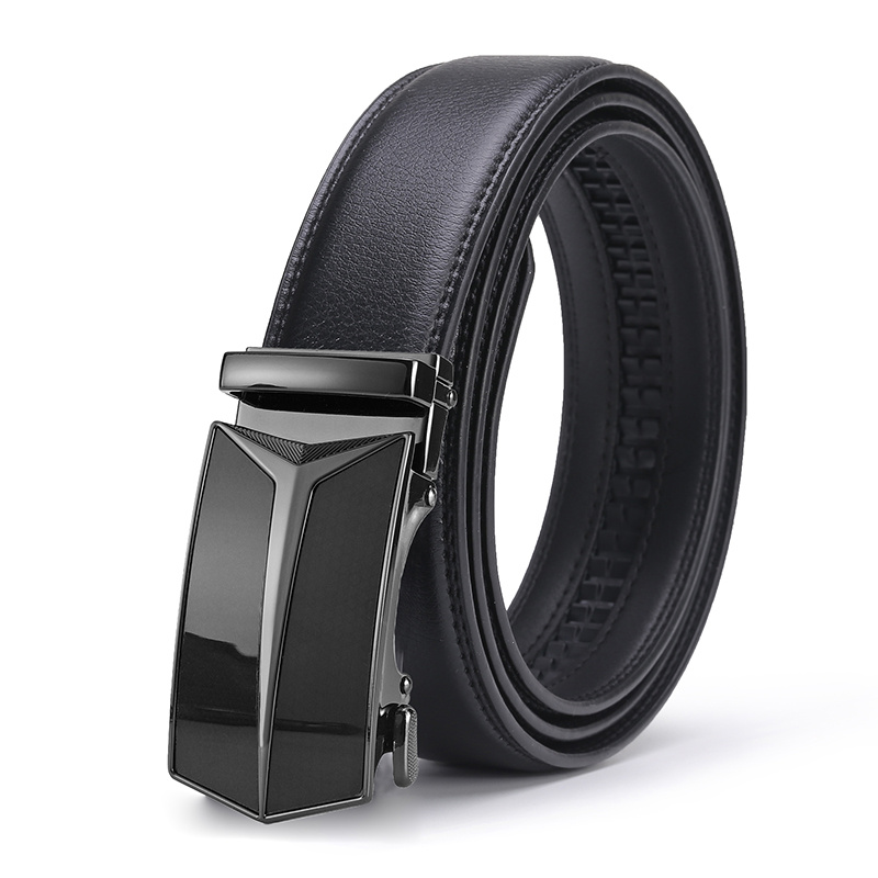Mens Comfort Pu Leather Ratchet Dress Belt With Automatic Click