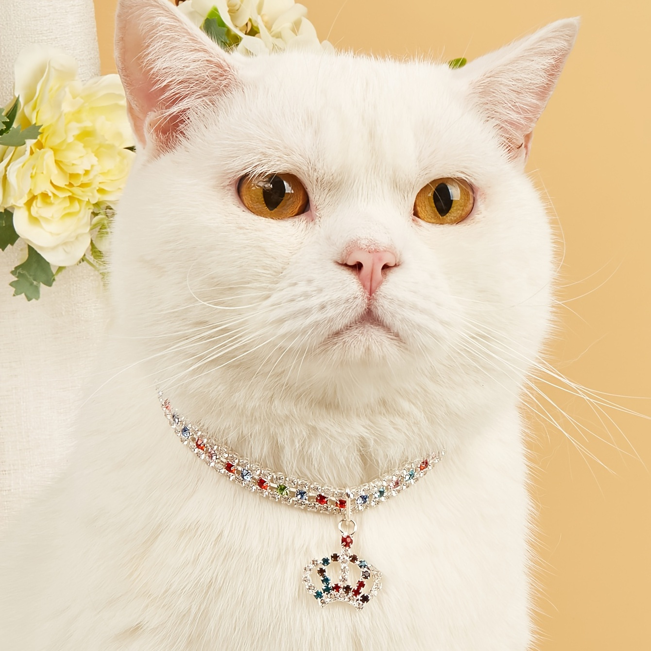 

Luxurious Crown Pet Necklace - Assorted Colors, Cat Accessory