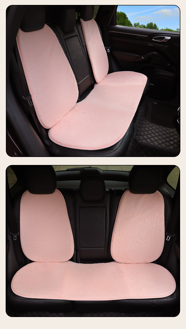 Temu Winter Plush Car Seat Covers Imitation Rabbit Fur Soft Comfortable Car  Seat Cushion Front Rear Seats Cushion Pad Headrest Pillow Backrest Pillow, Find Great Deals Now