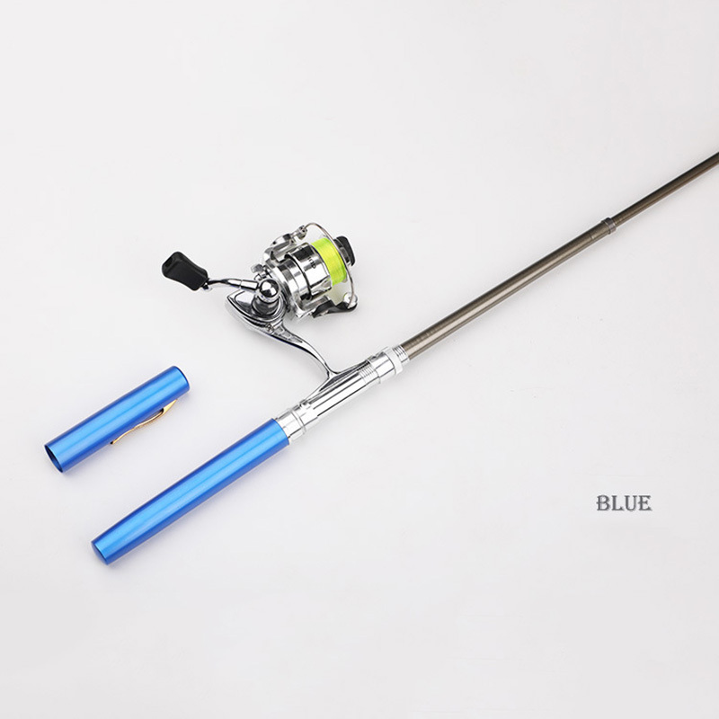 G Ganen 38inch Mini Portable Pocket Aluminum Alloy Fishing Rod  Pen Great Gift (Blue) : Fly Fishing Rod And Reel Combos : Sports & Outdoors