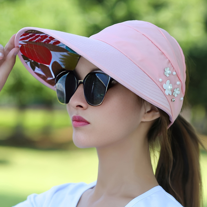 HSMQHJWE Women Sun Hats Uv Protection Wide Brim Running Visors For
