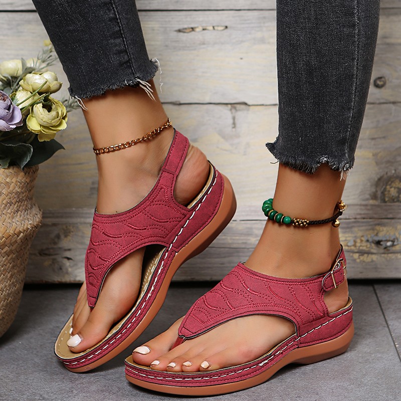 Women's Platform Wedge Heeled Sandals Open Toe Adjustable - Temu