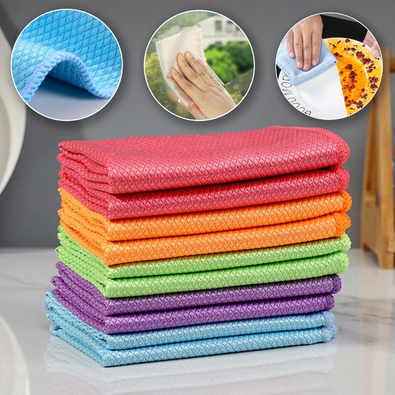 New 2/5PCS Thickened Magic Fiber Cleaning Cloth Microfiber Car Window Glass Rags  Cleaning Kitchen Towels Household Clean Tools - AliExpress