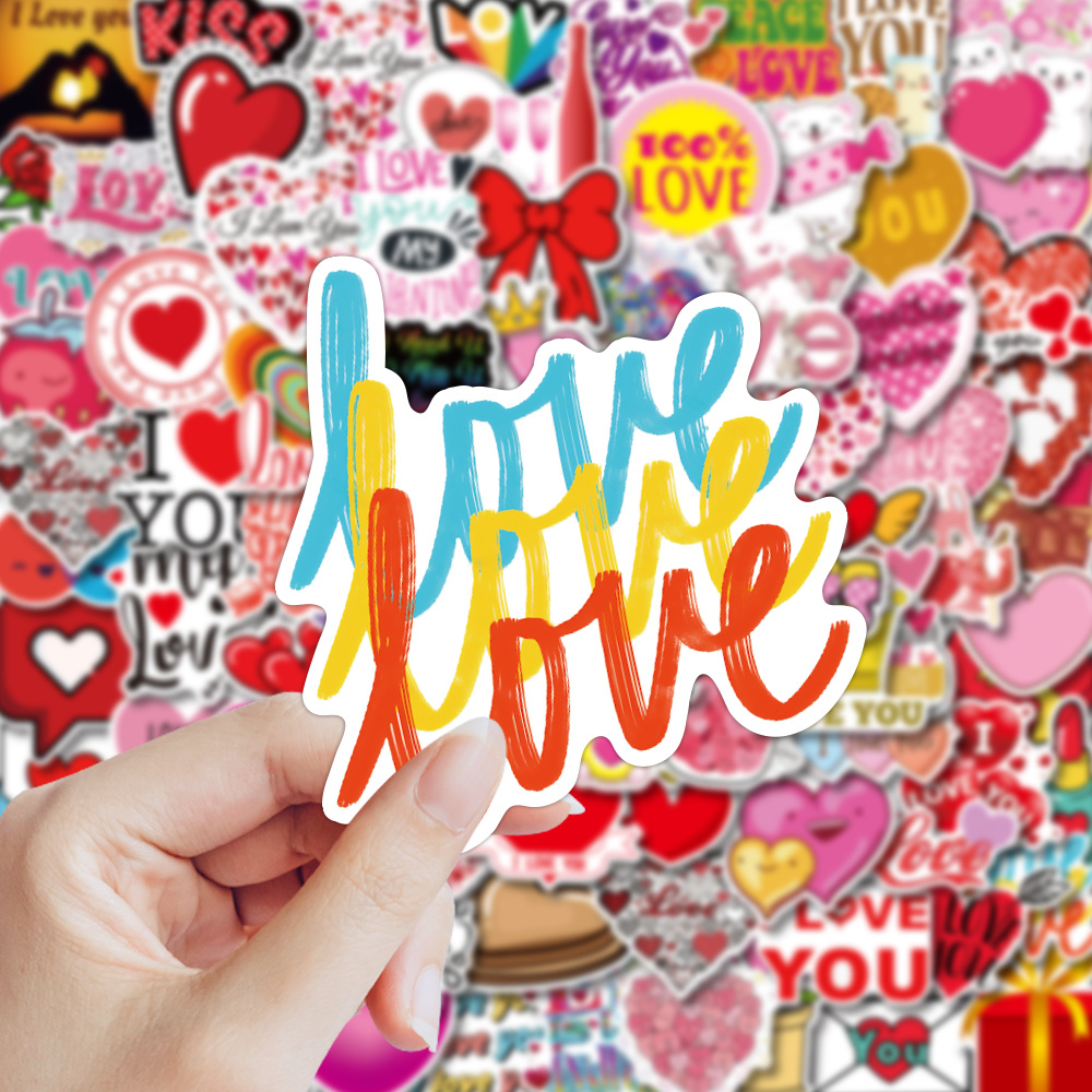102Pcs Love Sticker, Scrapbook Sticker With Heart Shape, Valentine's Day  Die-Cut Sticker For Scrapbook Decorative, Couple Daily Planner Valentine Sti