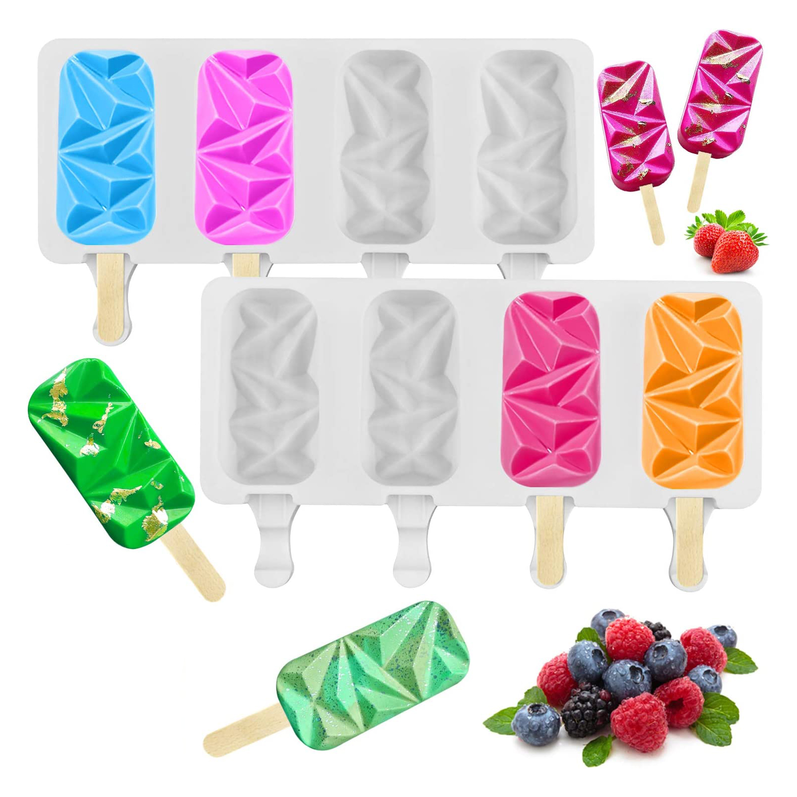  20pcs Acrylic Ice Cream Stick Popsicle Molds Popsicle Sticks  for Food Cake Popsicle Sticks Popsicles Molds Mini Food Silicone Molds  Acrylic Stick for Ice Cream Hawaii Self Made : Arts, Crafts