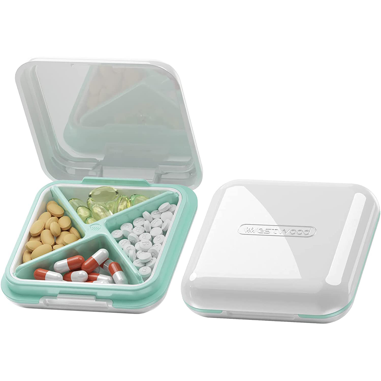 Small Travel Pill Box - Purse Pill Organizer Travel Pill Case Moisture  Proof Vitamin Medicine Container Pill Dispenser Supplement Holder Portable