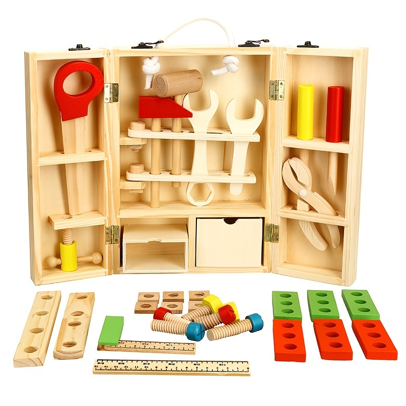 wooden toolbox toy