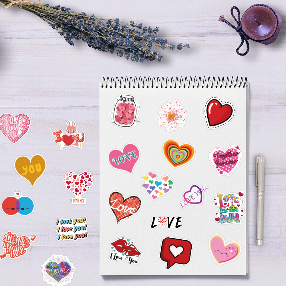 FaCraft Valentine's Day Stickers,Love Sticker Scrapbook Stickers for  Laptop,Couple Daily Planner,Weeding Scrapbooking Supplies (Valentine's Day