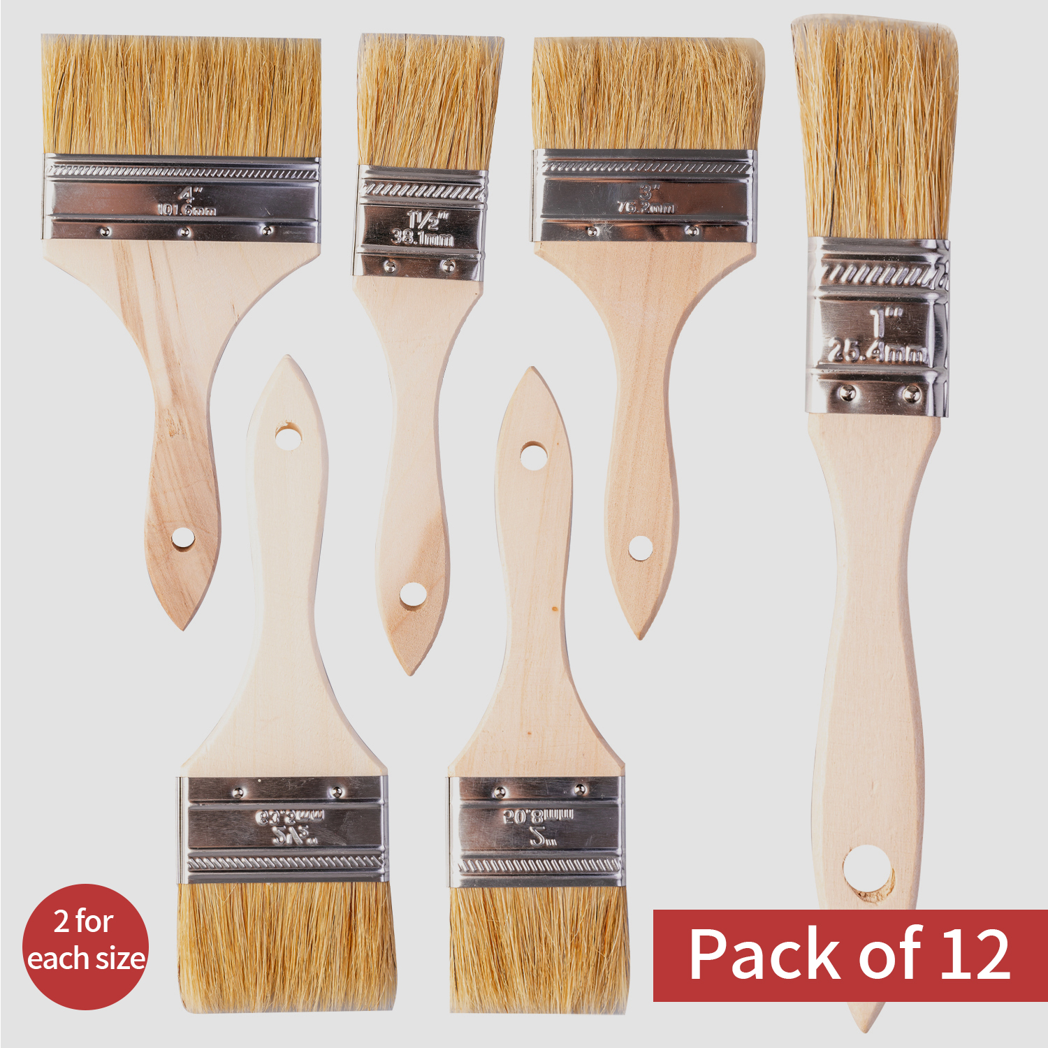 20pcs 1 Paint Brush Wooden Handle DIY Wall Home Painting Tool Art Craft