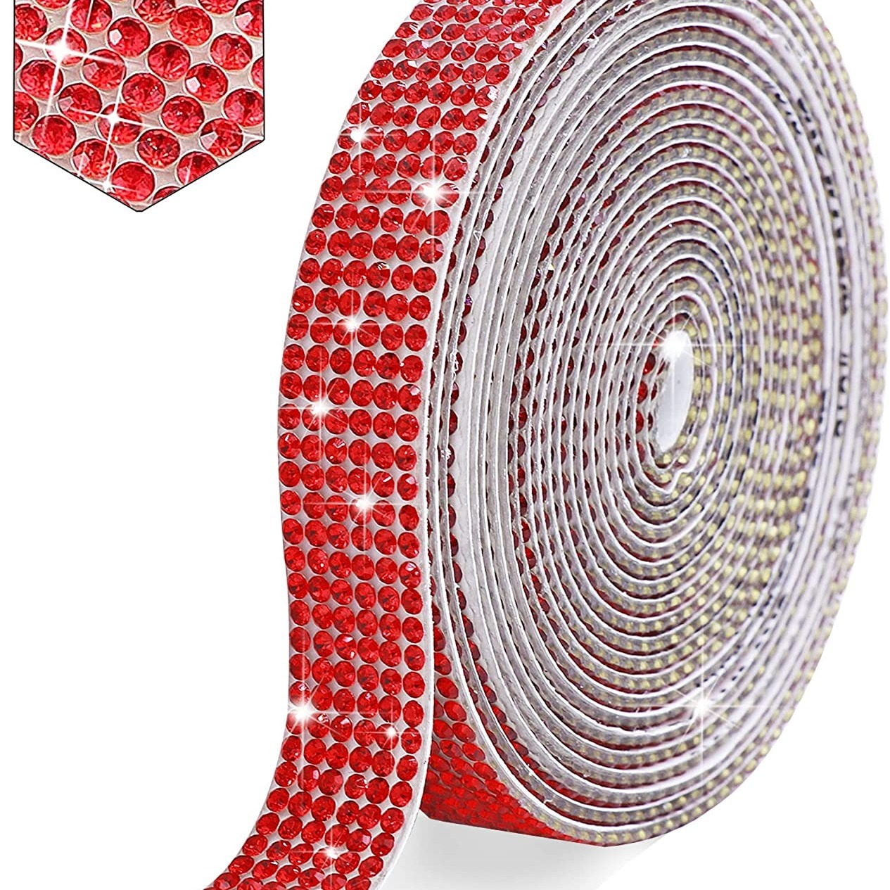 4 Rolls Self Adhesive Rhinestone Strips, Rhinestone Ribbon Rhinestone  Diamond Ribbon For Crafts, Diy Rhinestone Tape