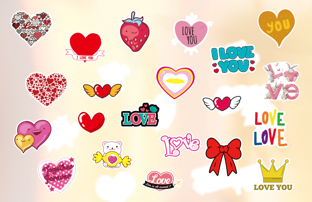 WaaHome Valentine's Day Stickers,Love Sticker Scrapbook Stickers for  Laptop,Couple Daily Planner,Weeding Scrapbooking Supplies (Valentine's Day  Stickers) 