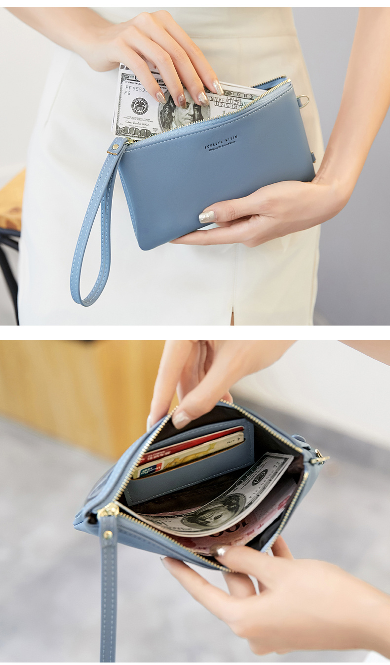 Tepilte Women's Plaid Wallet Vegan Leather Shoulder Purse Cell Phone Bag  Zipper Clutch Bag 
