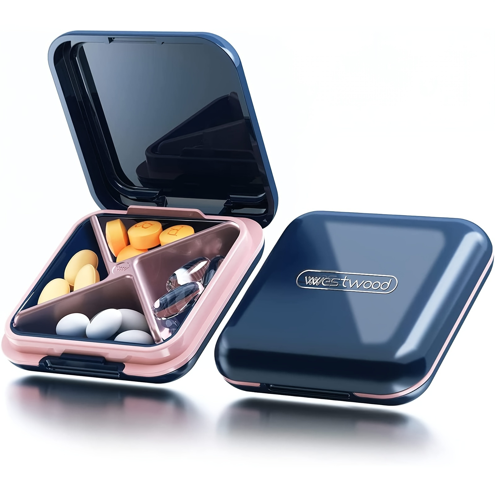 Mini étui à pilules diamant Bling, boîte de rangement de médicaments,  bouteille d'évaluation avec porte-clés, boîte à pilules portable en métal  biscuits pour voyage - AliExpress