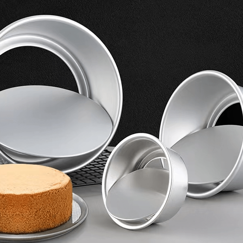4.5-Inch Non-Stick Deep Aluminum Round Cake Pan with Removable Bottom for  Wedding/Birthday/Christmas Cake Baking Round Cake Tin Set with Loose Base