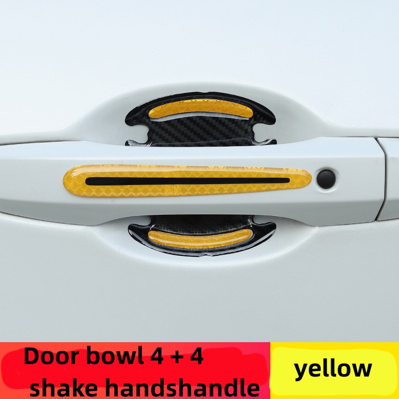 8PCS/Set Car Door Handle Reflective Stickers Universal Auto Door