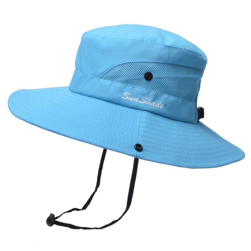 Sun Protection Wide Brim Bucket Hat Mesh Double layer - Temu Canada
