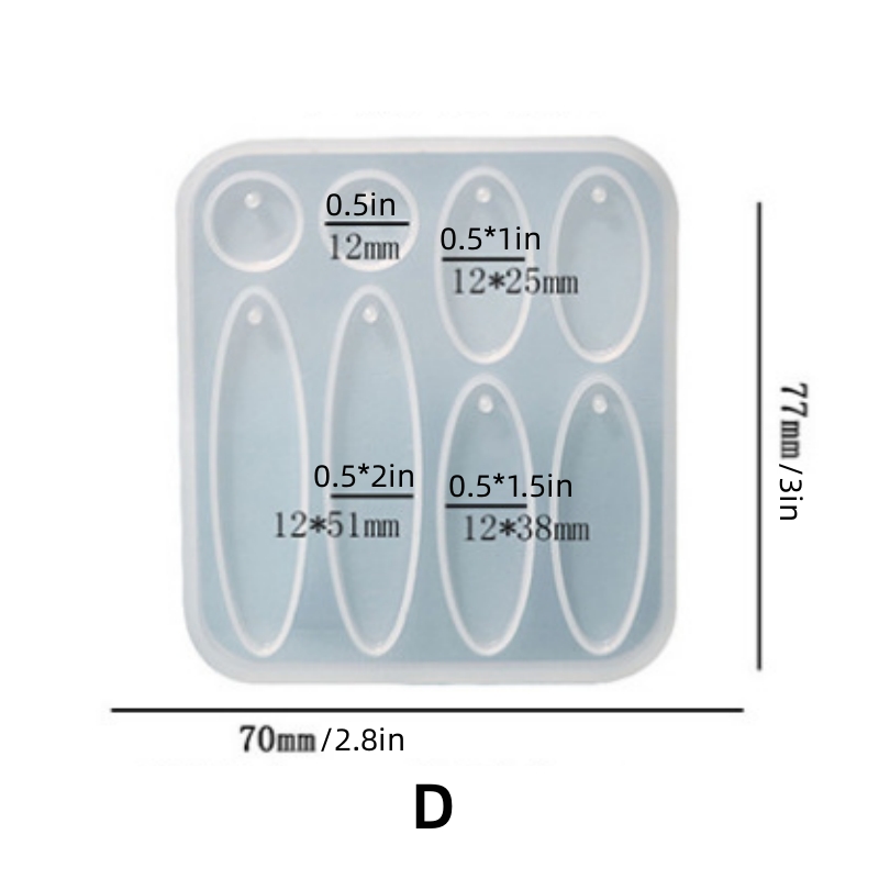 Shiny Resin Silicone Mold for 14 Types of Earring Pendants Geometric Figure  Jewelry Mold DIY Gift Making F1866 