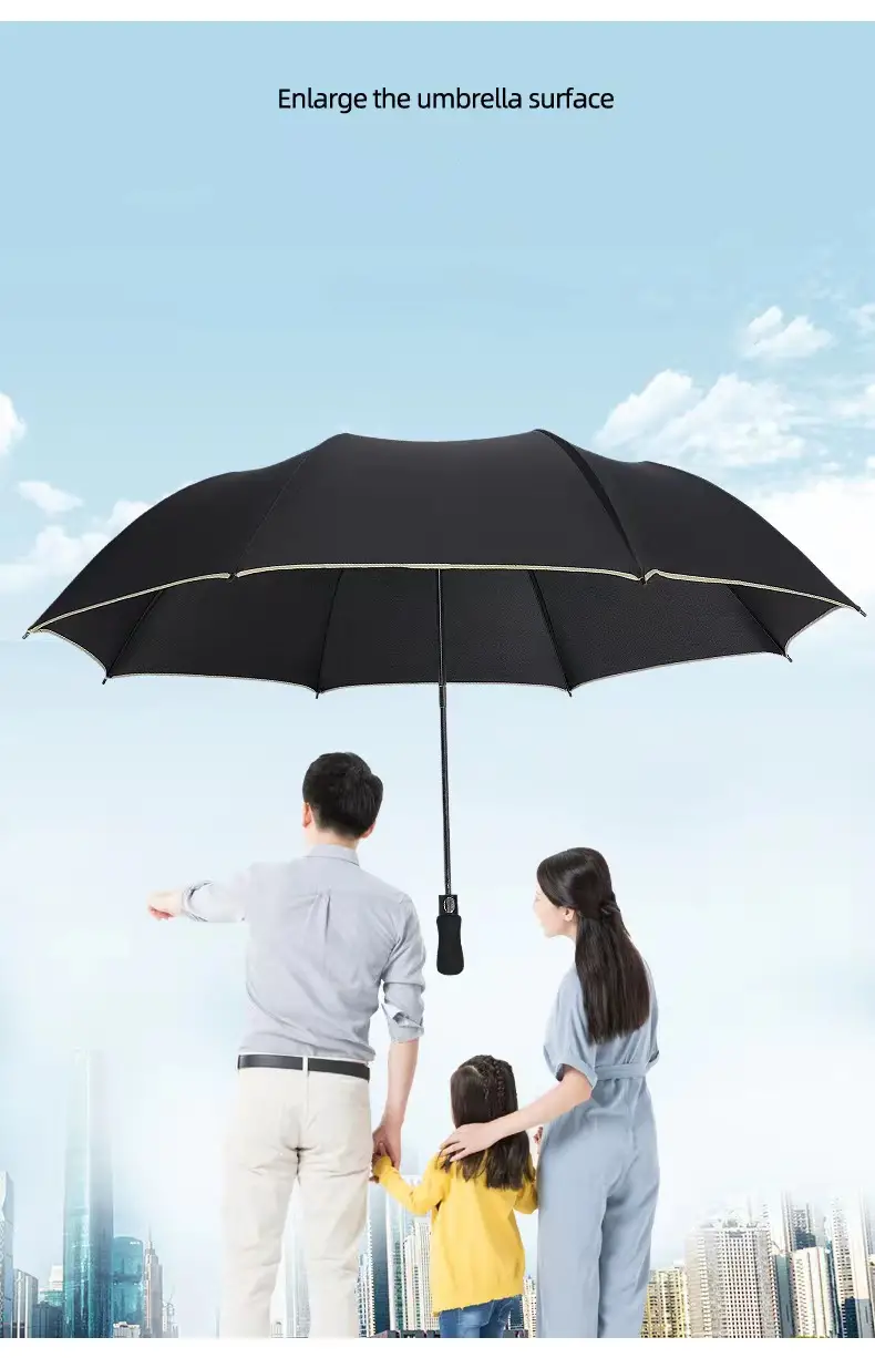 business travel outdoor essential wind proof storm proof double folded golf automatic sun umbrella details 3