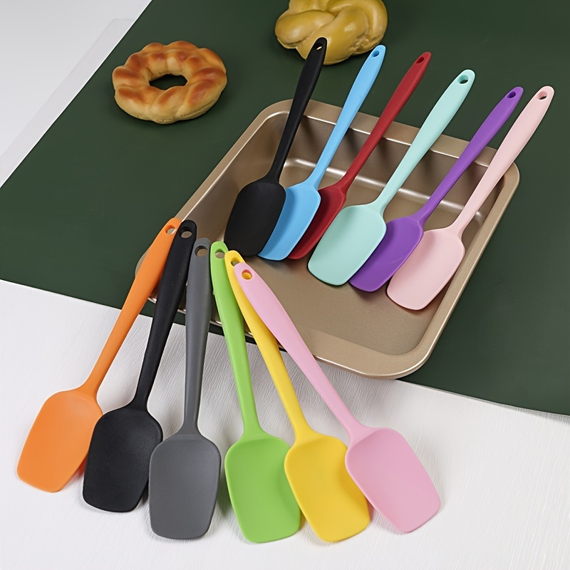 Integrated Silicone Long Spatula Macaron Color Cream Spatula - Temu