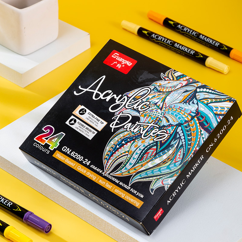 Acrylic Markers | Ultra Soft Nib | 24 Vibrant Colors