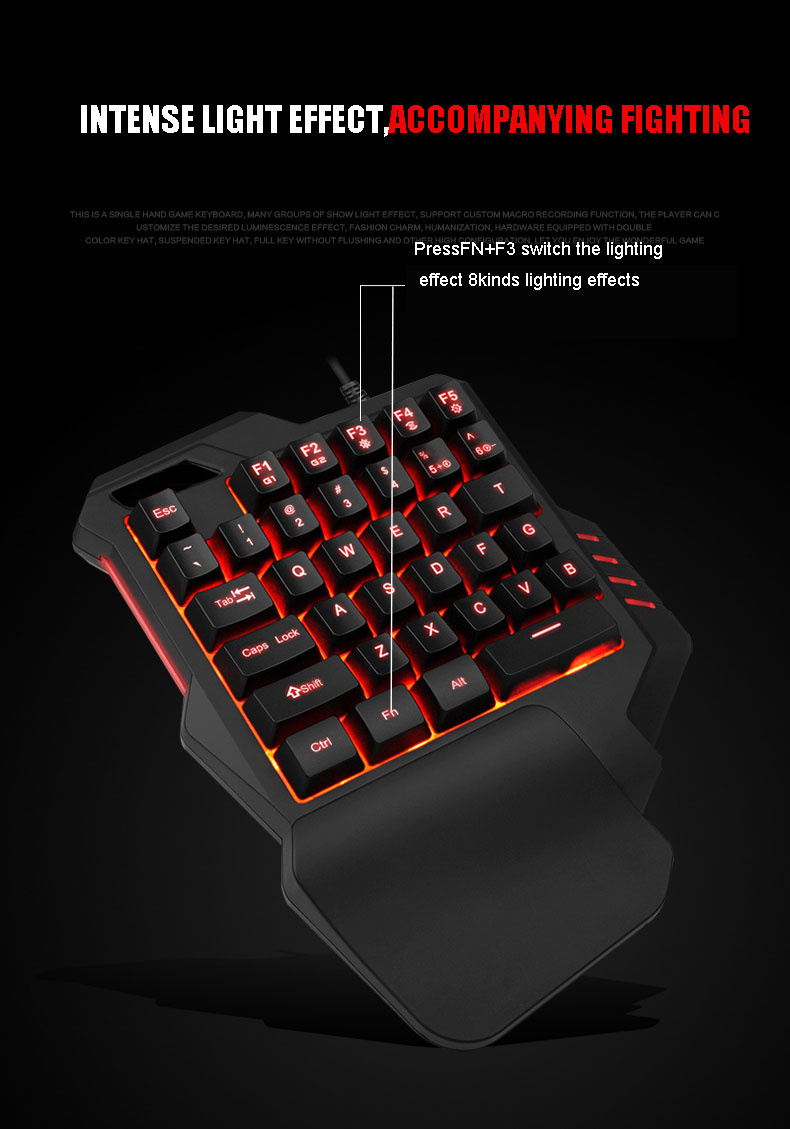 Single Hand Game Keyboard Rgb Backlit 35 Key Portable Mini - Temu