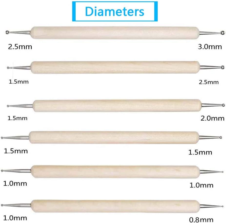 10pcs Clay Indentation Pen Dot Tool Ball Pen Clay Soft Clay Carving