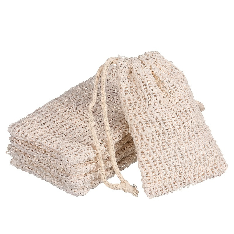 

5 Pcs Soap Saver Bag Natural Sisal Exfoliating Soap Pouch For Foaming And Drying The Soap Bars Shower Soap Bag