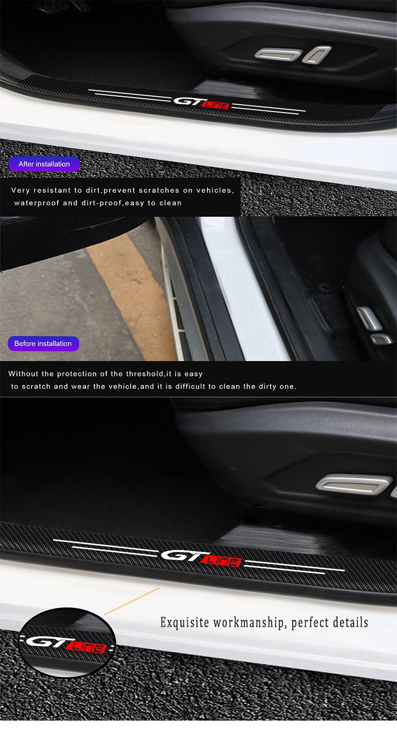 Car Door Threshold Scuff Plate Carbon Fiber Sill Protector - Temu
