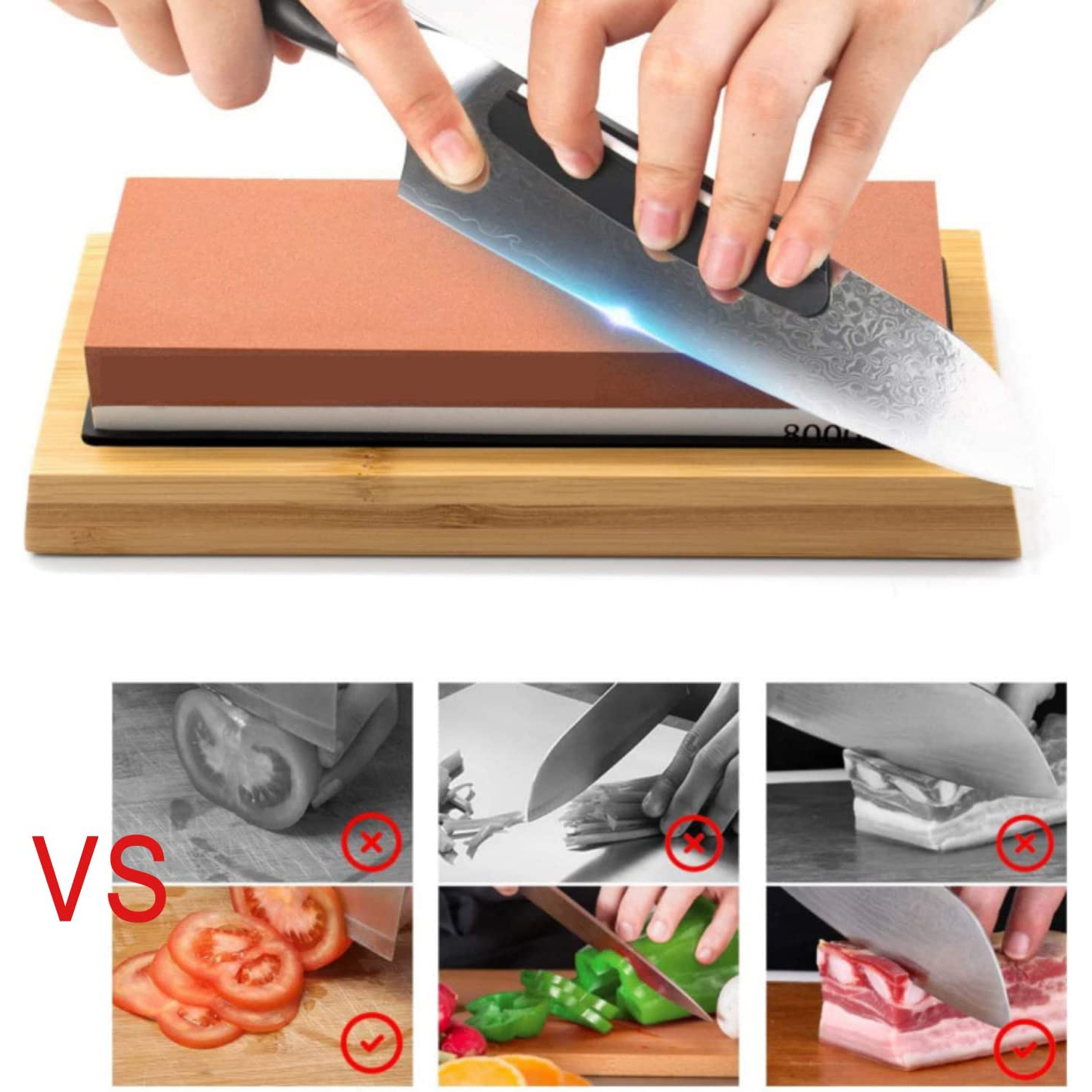 2 sided Knife Sharpening Stone Kit With Non slip Bamboo Base - Temu