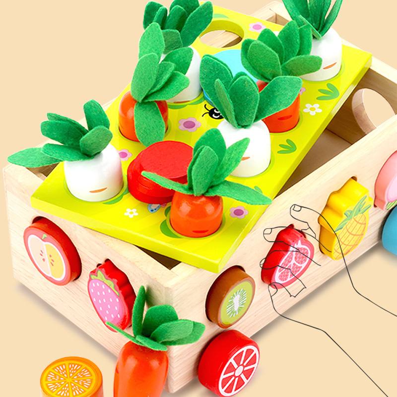 Montessori Puzzle Toys for Children, Frutas, Caminhão, Cartão