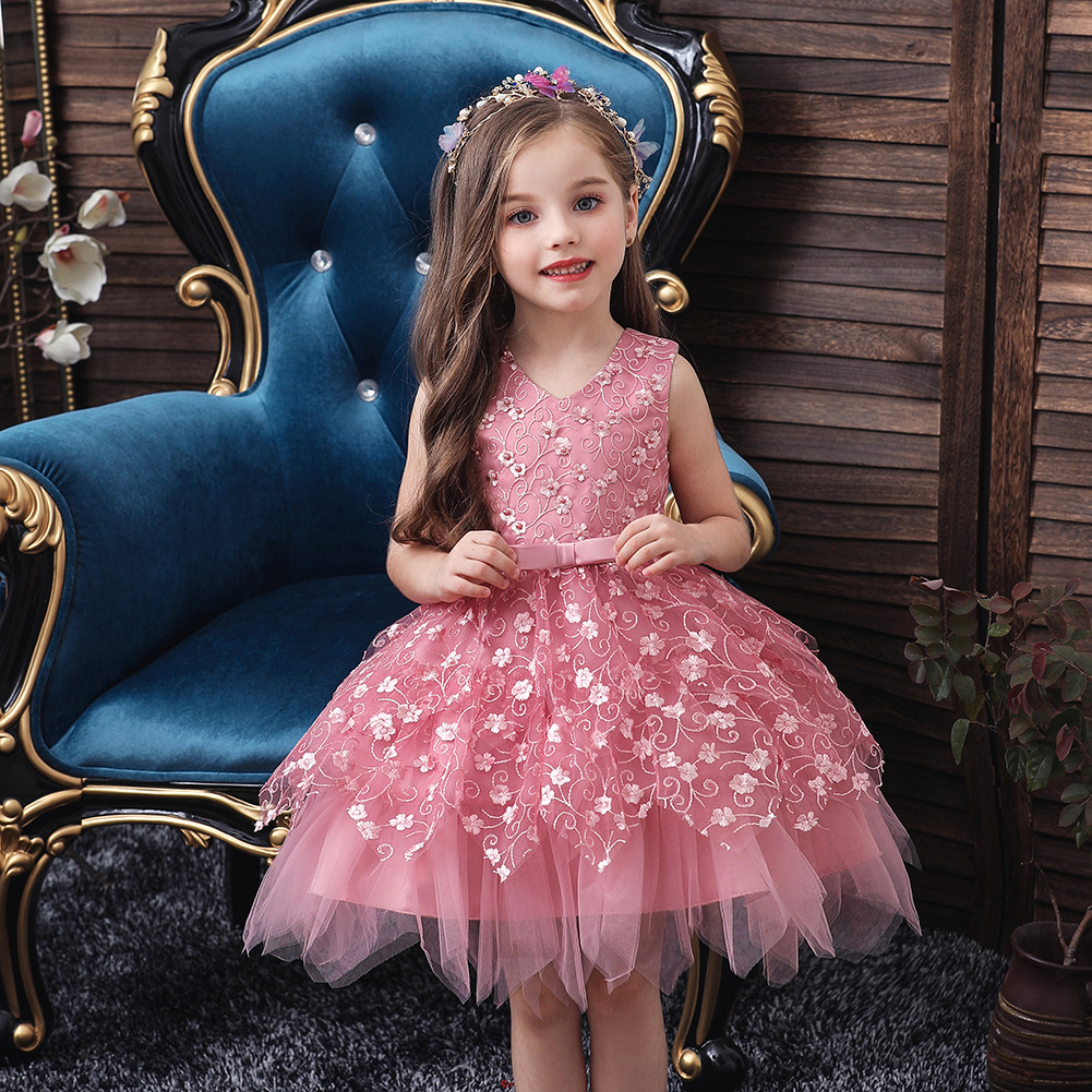 Vestidos bordados para niñas de 0 a 5 años, Vestidos de princesa