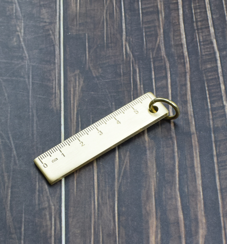 Small Copper Ruler Brass Metal Ruler Key Card Pendant - Temu