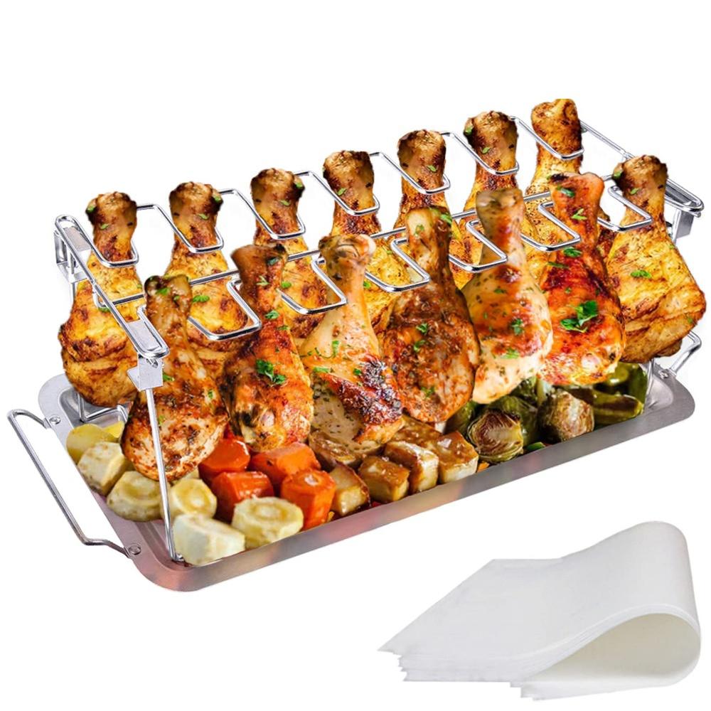 Chicken Wing Leg Rack For Grill Smoker Oven Steel Safe Barbecue