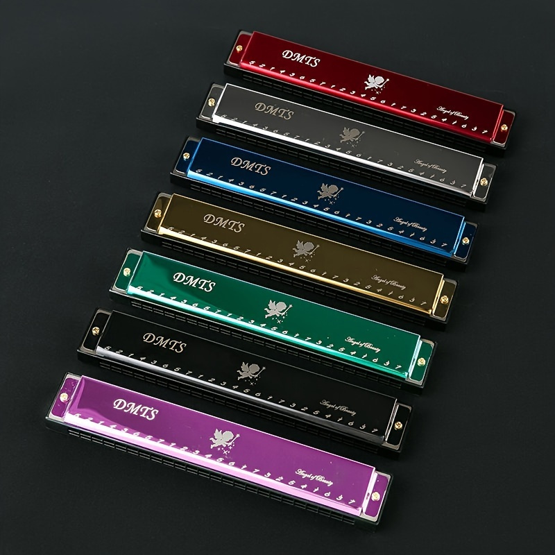 Performance Level 24 Holes C Key Polyphony Blues Harmonica Student Children Playing Musical
